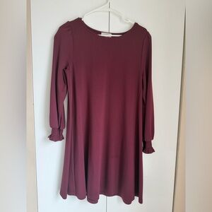 LOFT Burgundy long sleeve dress